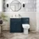 Milos Navy Blue Combination Vanity Basin and Denver Toilet 1100mm - Chrome Handles