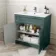 Milos Mystic Green Basin Vanity 800mm - Brushed Handles