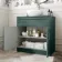 Milos Mystic Green Vanity with Oval Basin 800mm - Traditional Handles