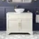 Lucia Chalk White Vanity with Marble Top & Round Counter Top Basin 1030mm - Brass Knurled Handles