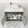 Lucia Graphite Grey Vanity with Marble Top & Round Counter Top Basin 1030mm - Brass Knurled Handles