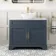 Lucia Inky Blue Vanity with Marble Top & Oval Counter Top Basin 1030mm - Brass Knurled Handles