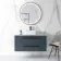 Elba Inky Blue Wall Hung Drawer Vanity with Marble Top & Curved Counter Top Basin 1000mm - Black Accents