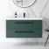Elba Midnight Green Wall Hung Basin Drawer Vanity 1000mm - Black Accents