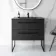 Elba Matt Black Wall Hung Basin Drawer Vanity 800mm with Matt Black Stand