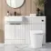 Sicily Fluted Coastal White Combination Vanity Basin and Tucson Toilet 1200mm - Black Accents - Left Handed