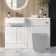Sicily Fluted Coastal White Basin Vanity and Back To Wall Toilet Unit 1200mm (Excludes Toilet) - Chrome Handles- Left Handed