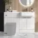 Sicily Fluted Coastal White Basin Vanity and Back To Wall Toilet Unit 1200mm (Excludes Toilet) - Chrome Handles- Right Handed