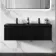 Malta Fluted Matt Black Wall Hung Drawer Vanity with Matt Black Double Basin 1200mm