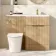 Havana Fluted Country Oak Combination Vanity Basin and Tucson Toilet 1100mm - Brushed Brass Accents - Right Handed
