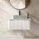 Sorrento Fluted Coastal White Wall Hung Drawer Vanity with Marble Top 800mm - Excludes Counter Top Basin