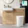 Sicily Fluted Country Oak Combination Vanity Basin and Utah Comfort Height Toilet 1200mm - Brushed Brass Accents - Left Handed