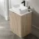 Crete Fluted Apex Oak Vanity with Marble Top & Marin Basin 600mm