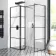 Munich Matt Black Grid 8mm Walk In Shower Enclosure 800mm & 800mm Glass with Pivotal Return Panel