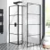 Munich Matt Black Grid 8mm Walk In Shower Enclosure 800mm & 900mm Glass with Pivotal Return Panel