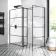 Munich Matt Black Grid 8mm Walk In Shower Enclosure 1200mm & 800mm Glass with Pivotal Return Panel