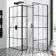 Munich Matt Black Grid 8mm Walk In Shower Enclosure 1000mm & 900mm Glass with Pivotal Return Panel