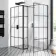 Munich Matt Black Grid 8mm Walk In Shower Enclosure 1000mm & 900mm Glass with Pivotal Return Panel