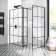Munich Matt Black Grid 8mm Walk In Shower Enclosure 1200mm & 900mm Glass with Pivotal Return Panel