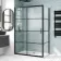 London Matt Black Grid 6mm Sliding Shower Enclosure 1200x700mm
