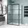 London Matt Black Grid 6mm Sliding Shower Enclosure 1200x900mm