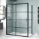 London Matt Black Grid 6mm Sliding Shower Enclosure 1400x800mm