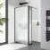 Munich Fluted Effect Matt Black Framed 8mm Wet Room Shower Glass 1000mm & 250mm Pivotal Return Panel