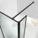 Munich Fluted Effect Matt Black Framed 8mm Wet Room Shower Glass 1000mm & 250mm Pivotal Return Panel