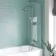 P Shaped 1600 Shower Bath with Front Panel & 4mm Screen - Right Handed