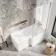 L Shaped 1600 Shower Bath with Front Panel & 4mm Fixed Screen - Right Handed