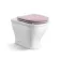 Kansas Traditional Rimless Back To Wall Toilet With Cashmere Pink Wooden Seat