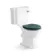 Hudson Traditional Close Coupled Toilet With Midnight Green Wooden Seat - Brushed Brass Lever