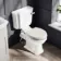 Hudson Traditional Close Coupled Toilet With Cotton White Wooden Seat - Brushed Brass Lever