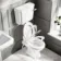 Hudson Traditional Close Coupled Toilet With Low-level Cistern & Pedestal Basin Set - Double Tap Hole