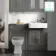 Monaco Graphite Grey Basin Vanity and Back To Wall Unit 1200mm (Excludes Pan & Cistern)