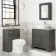 Lucia Graphite Grey Vanity with Marble Top & Curved Counter Top Basin 840mm