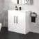 Avon Gloss White Basin Vanity 800mm - Black Accents