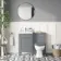 Bermuda Dove Grey Combination Vanity Basin and Hudson Toilet with Wooden Seat 1000mm