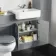Monaco Dove Grey Combination Vanity Basin and Hudson Toilet with Wooden Seat 1200mm