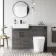Harper Charcoal Elm Combination Vanity Basin with Marble Top & Boston Toilet 1200mm - Black Accents
