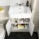 Monaco Chalk White Combination Vanity Basin and Hudson Toilet with Wooden Seat 1200mm