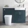 Harper Navy Blue Combination Vanity Basin and Tucson Toilet 1200mm - Right Handed