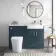 Harper Navy Blue Combination Vanity Basin and Tucson Toilet 1200mm - Right Handed