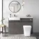 Foster Tungsten Grey Combination Vanity Basin and Houston Toilet 1200mm - Left Handed