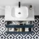 Crete Fluted Navy Blue Wall Hung Drawer Vanity with Marble Top & Marin Basin 800mm