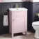 Bermuda Cashmere Pink Basin Vanity 500mm - Brushed Brass Accents