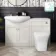 Capri Cotton White Combination Vanity Basin and Houston Toilet 1350mm - Chrome Handles