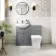 Capri Fog Grey Combination Vanity Basin and Houston Toilet 1050mm - Chrome Handles