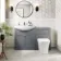 Capri Fog Grey Combination Vanity Basin and Houston Toilet 1350mm - Chrome Handles