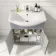 Capri Fog Grey Combination Vanity Basin and Houston Toilet 1350mm - Chrome Handles